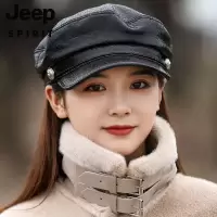 JEEP 吉普帽子女士羊皮皮帽户外保暖真皮帽子