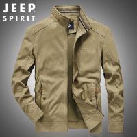 JEEP SPIRIT男装秋季新款简约时尚立领夹克衫吉普加肥大码茄克上衣外套