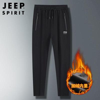 JEEP SPIRIT吉普长裤男秋冬加绒休闲裤大码宽松商务防风御寒裤子