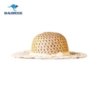 2014韩版新款夏亲子款儿童蕾丝镂空亚麻草帽大檐帽草编帽