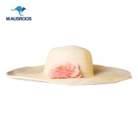 女士波西米亚彩色花朵高档大檐草帽遮阳帽子度假沙滩帽