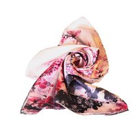 加厚双层长款桑蚕丝真丝围巾 高档喷绘丝巾长巾春秋围巾披肩