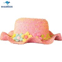 韩国新款公主风儿童花朵草帽 宝宝凉帽休闲遮阳帽太阳帽子