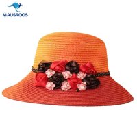 新款 女士花朵遮阳草帽夏季沙滩防晒渔夫盆帽太阳帽