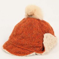 秋冬新款女士韩版毛线帽子 加厚保暖麻花针织帽护耳帽鸭舌帽