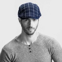 秋冬新款贝雷帽 男士 潮流薄鸭舌帽 英伦时尚格子棉麻保暖休闲帽