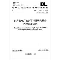 火力发电厂初步可行性研究报告内容深度规定 DL/T 5374-2018 代替DL/T 5374-2008