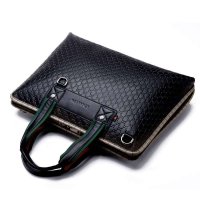 Kpaullon/卡普伦 商务男士牛皮手提包 菱格压花撞色公文包 13寸电脑包8621-1