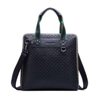 Kpaullon/卡普伦 商务男士牛皮手提包 菱格压花公文包 时尚撞色男包 竖款8621-3