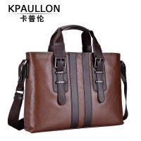 Kpaullon/卡普伦 男士头层牛皮手提包 商务休闲公文包 12寸真皮电脑包B0131