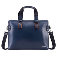 Kpaullon/卡普伦 商务牛皮撞色公文包 14寸真皮电脑包 百搭男士手提包8592-1