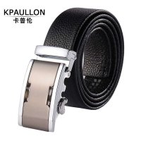 Kpaullon/卡普伦 商务潮男士头层牛皮自动扣皮带 铜扣真皮腰带 百搭裤带P0022