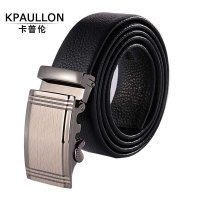 Kpaullon/卡普伦 男士头层牛皮自动扣皮带 铜扣真皮腰带 百搭裤带125cm P0024