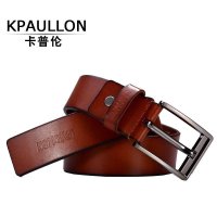 Kpaullon/卡普伦 2014新款 男士真皮牛皮针扣 韩版裤腰带 商务休闲正装潮裤带P0034 125cm