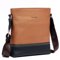 Kpaullon/卡普伦 真皮简约男包 头层牛皮男士单肩包 撞色时尚单肩斜挎包8561-5