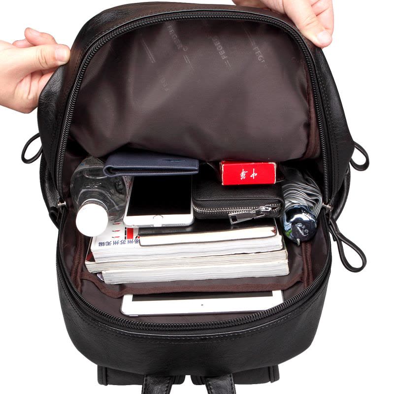 男士双肩包韩版背包商务休闲学生书包可手提时尚旅行包电脑包男包图片