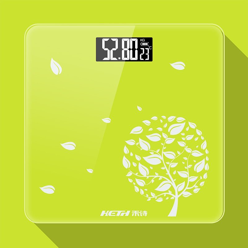 禾诗hsc22电子称体重秤精准电子秤人体秤家用体重计称重绿色