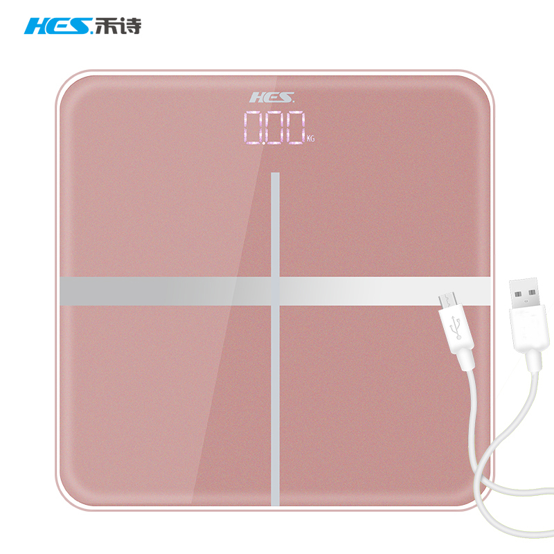 禾诗[HES®]HS-S7-D 电子秤 USB 可充电 电子称体重秤家用成人健康精准人体秤减肥称重计器 充电