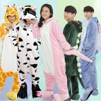 心仪树 关谷爱情公寓4如厕版动物连体睡衣女男士加厚秋冬季可爱卡通恐龙儿童亲子装睡衣