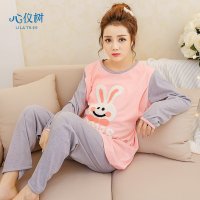 春季睡衣女韩版孕妇月子服睡衣产后哺乳卡通可爱兔家居服套装