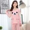 睡衣女春季新品棉质睡衣休闲宽松卡通轻松熊家居服套装