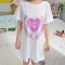 睡衣女夏季新品棉质少女睡裙休闲纯色麦穗桃心PINK家居服短裙