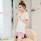 睡衣女夏季韩版纯棉少女睡衣休闲V领格子短裤家居服套装