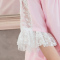 秋冬季女韩版纯棉睡衣少女时尚纯色蕾丝边休闲家居服套装