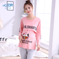 睡衣女秋冬孕妇哺乳睡衣长袖卡通月子休闲家居服套装可外穿