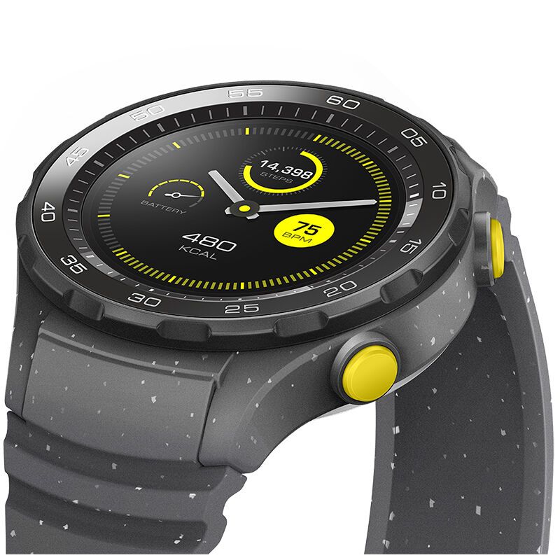 华为(HUAWEI) WATCH 2代智能手表 蓝牙通话NFC支付 GPS定位 心率检测防水运动男士手表 【星空灰】