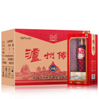 【云端美酒】泸州老窖白酒 泸州传奇珍品 52度白酒透明礼盒装 500ml*6瓶 整箱装 配送礼品袋