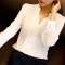 2017春夏新款女式衬衫韩版长袖宽松时尚休闲短袖显瘦雪纺衫