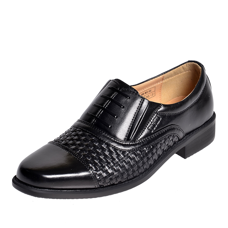 金猴夏季三接头牛皮军官皮鞋男士正装透气皮凉鞋男鞋套脚士官军鞋男