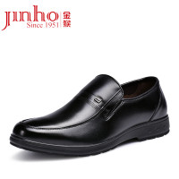 金猴(Jinho) 时尚商务气质休闲皮鞋 百搭套脚头层牛皮(除牛反绒)黑色男鞋 Q2912B