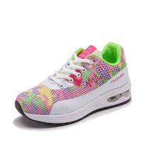 2016女韩白色气垫鞋厚底运动鞋女韩版跑步鞋坡跟学生球鞋潮休闲单鞋