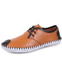 2016青年男士休闲鞋男青少年英伦潮鞋真皮学生鞋透气休闲皮鞋系带男鞋