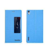 bosity华为P7手机套翻盖 华为p7手机壳侧翻超薄智能视窗休眠皮套