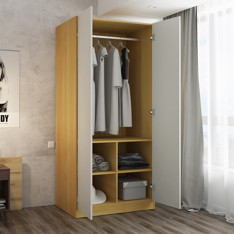 择木宜居衣柜木质衣柜卧室平开门衣柜板式衣柜韩式田园衣帽间双门衣柜