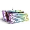 雷柏V500 RGB全彩背光游戏机械键盘 电竞键盘 游戏键盘 有线键盘USB台式笔记本LOL CF(白色青轴)