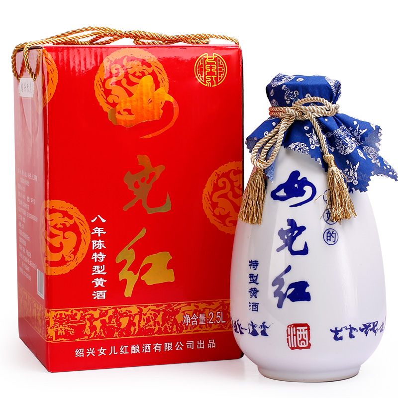 绍兴黄酒 女儿红 八年陈2.5L 5斤装 特型黄酒高清大图