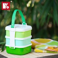 便携学生保温饭盒 儿童三层便当盒套装 微波炉加热饭盒日韩式可爱