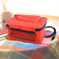 Yko日式usb加热保温袋饭盒保温包 红色便当袋盒电保温器