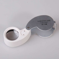 育空UKON折叠式金属40倍LED光学放大镜 ZDJSLED40高倍高清便携阅读珠宝鉴赏放大镜(凸透镜)