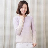 俏节 2016春装新款女装 韩版圆领长袖吊染加厚打底衫毛衣 3163