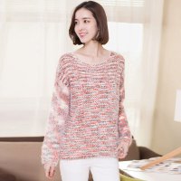 俏艺 2016春装新款韩版时尚女装花式纱百搭长袖圆领毛衣 1664