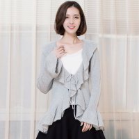 俏艺2016新款女装 宽松针织开衫中长款女式毛衣外套 1273