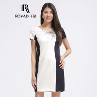 Rovad千路 2015春夏新款重磅真丝女装 女士真丝桑蚕丝连衣裙