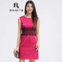 Rovad千路 蕾丝花边真丝连衣裙 重磅桑蚕丝连衣裙