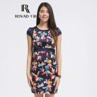 Rovad千路 夏装热卖束腰显瘦真丝连衣裙 新生代丝绸女装桑蚕丝长裙女