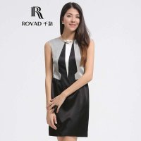 Rovad千路 高品质拼色真丝女装 重磅桑蚕丝女士连衣裙